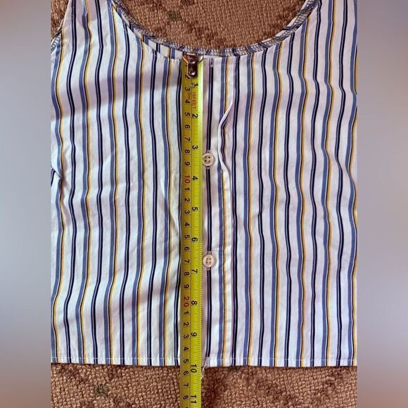 Polo by Rsalph Lauren striped button down cropped tank NWOT M/L - Picture 6 of 9